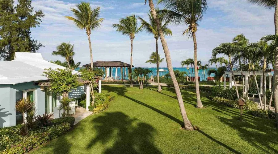 Calming oceanfront view of the Caribbean Village apartments | Travel Scout