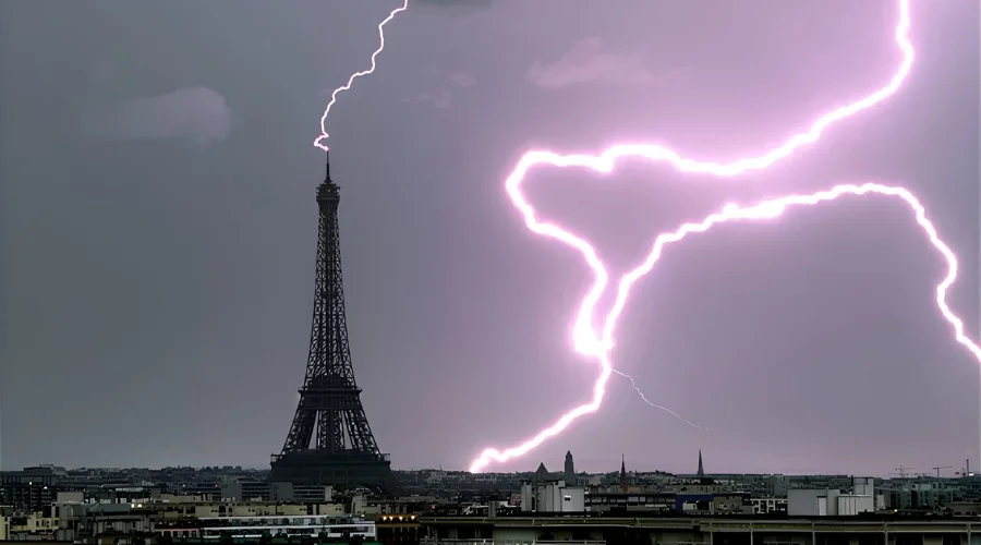 French Thunderstorm as lightning near the Eiffel Tower | Travel Scout